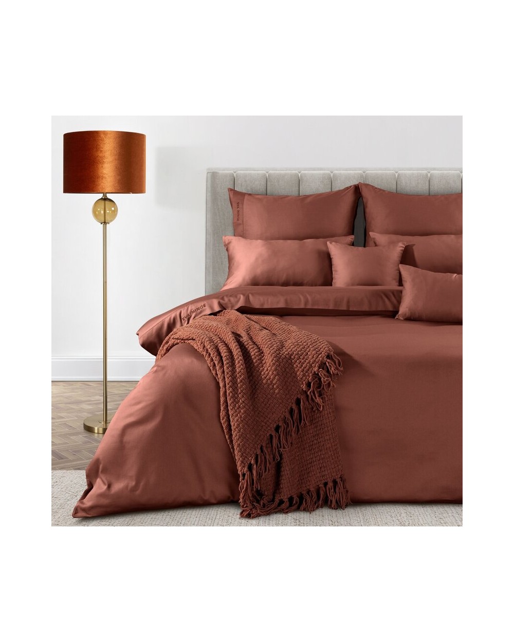 Pościel makosatyna 160x200 + 2x70x80cm Elegant 1I marsala Eurofirany