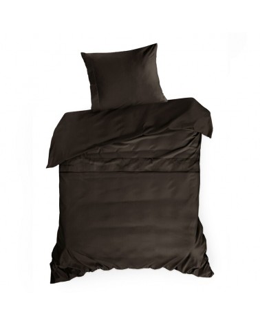 Pościel makosatyna 200x220 + 2x70x80cm Elegant 1G brązowa Eurofirany