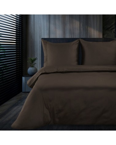 Pościel makosatyna 200x220 + 2x70x80cm Elegant 1G brązowa Eurofirany