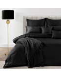 Pościel makosatyna 200x220 + 2x70x80cm Elegant 1B czarna Eurofirany
