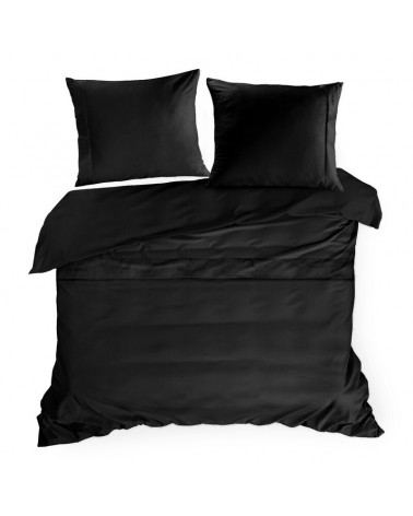 Pościel makosatyna 200x220 + 2x70x80cm Elegant 1B czarna Eurofirany