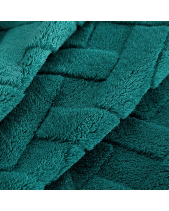 Koc pluszowy 150x200 Caro ciemnozielony Eurofirany