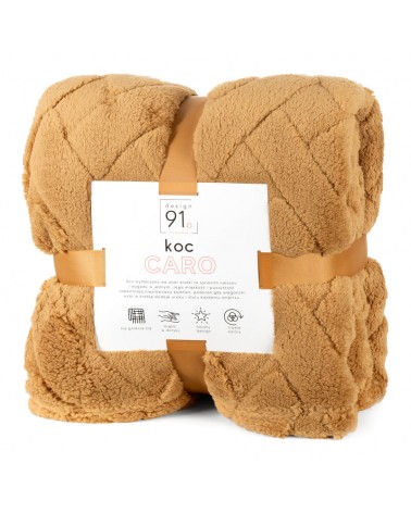 Koc pluszowy 150x200 Caro miodowy Eurofirany