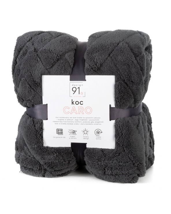 Koc pluszowy 150x200 Caro stalowy Eurofirany