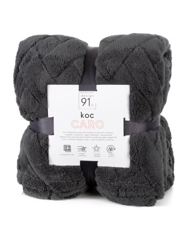 Koc pluszowy 150x200 Caro stalowy Eurofirany