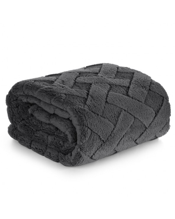 Koc pluszowy 150x200 Caro stalowy Eurofirany