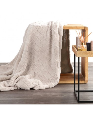 Koc pluszowy 170x210 Caro beżowy Eurofirany