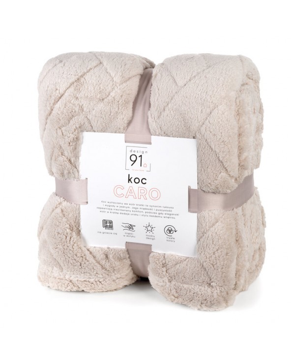 Koc pluszowy 170x210 Caro beżowy Eurofirany