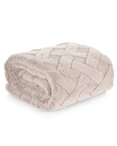 Koc pluszowy 170x210 Caro beżowy Eurofirany