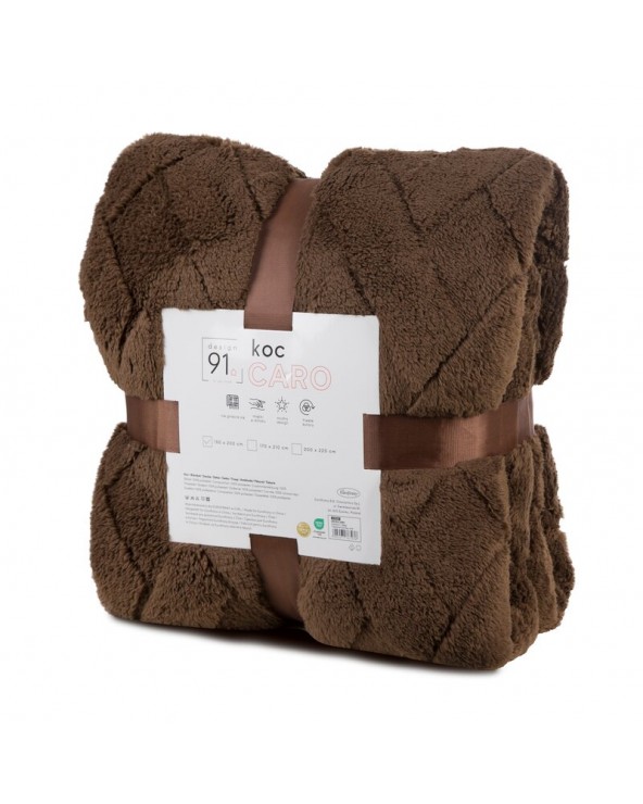 Koc pluszowy 170x210 Caro ciemnobrązowy Eurofirany