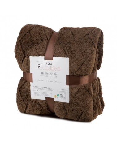 Koc pluszowy 170x210 Caro ciemnobrązowy Eurofirany