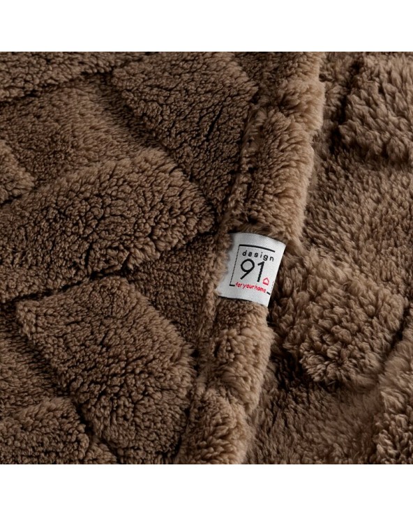 Koc pluszowy 170x210 Caro ciemnobrązowy Eurofirany