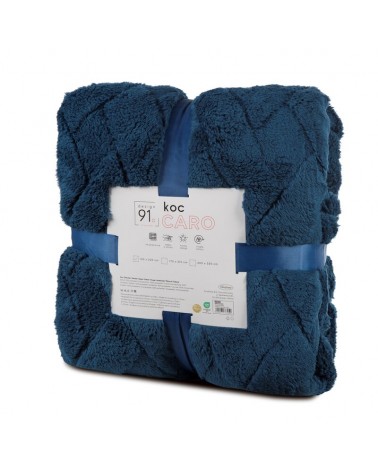 Koc pluszowy 170x210 Caro granatowy Eurofirany