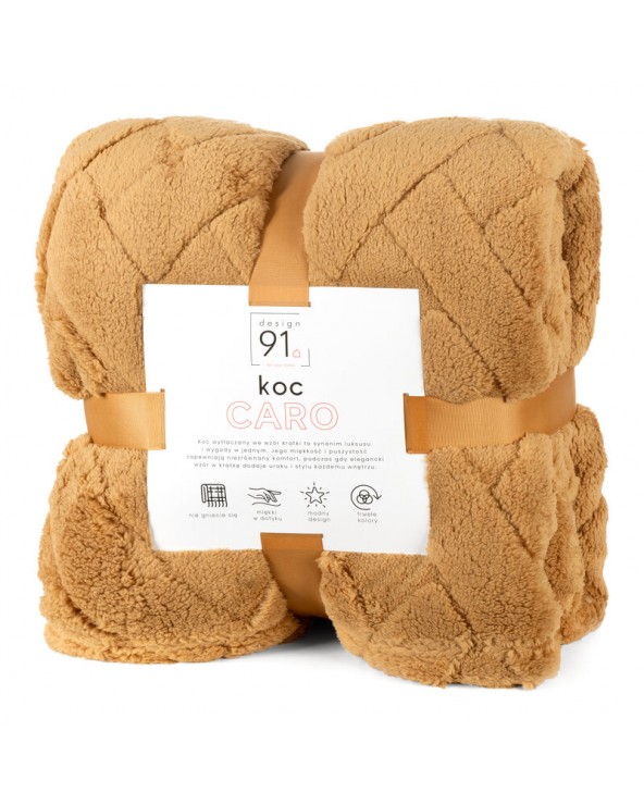 Koc pluszowy 170x210 Caro miodowy Eurofirany