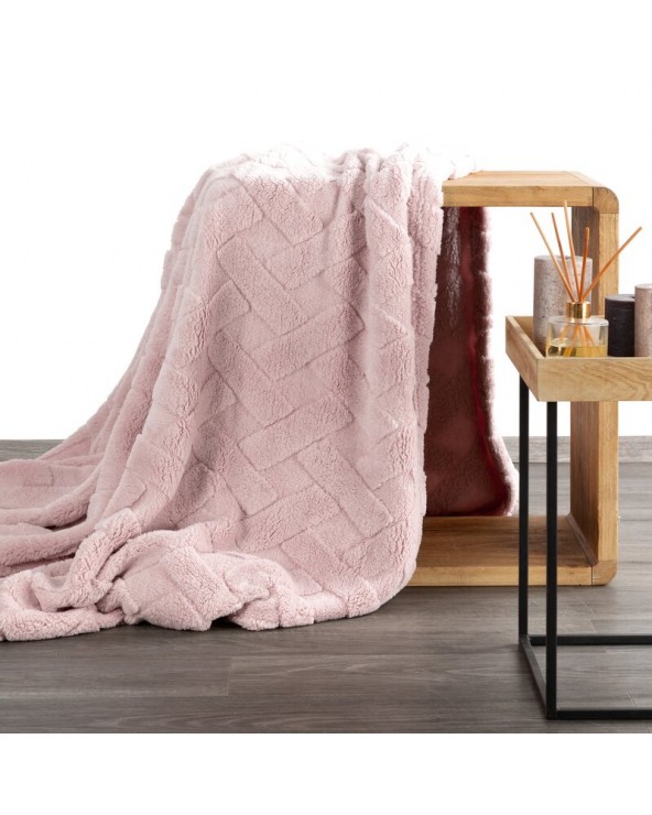 Koc pluszowy 170x210 Caro różowy Eurofirany