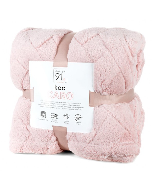 Koc pluszowy 170x210 Caro różowy Eurofirany