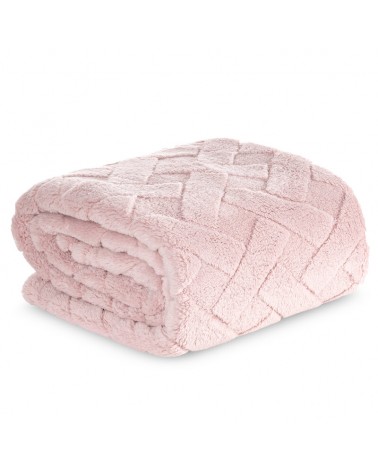 Koc pluszowy 170x210 Caro różowy Eurofirany