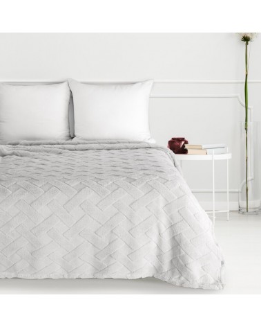 Koc pluszowy 170x210 Caro srebrny Eurofirany