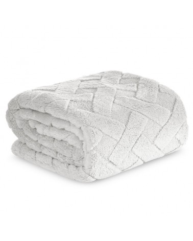 Koc pluszowy 170x210 Caro srebrny Eurofirany