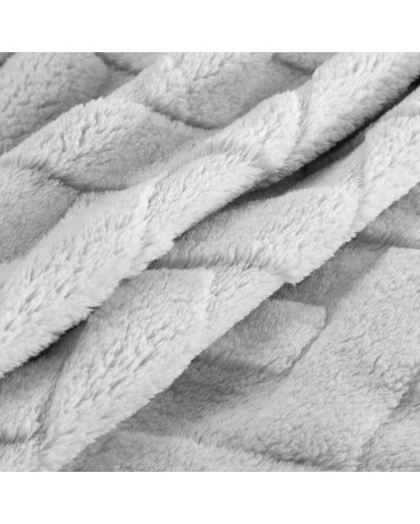 Koc pluszowy 170x210 Caro srebrny Eurofirany