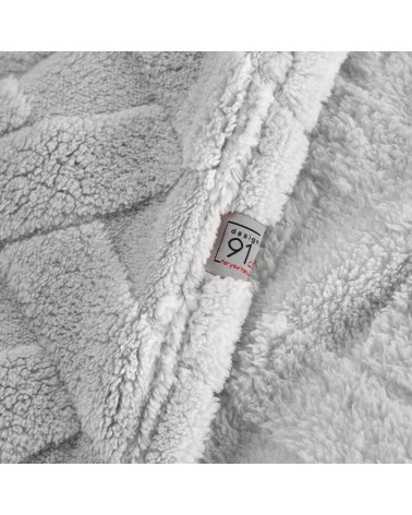 Koc pluszowy 170x210 Caro srebrny Eurofirany