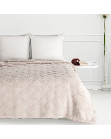 Koc pluszowy 200x220 Caro beżowy Eurofirany