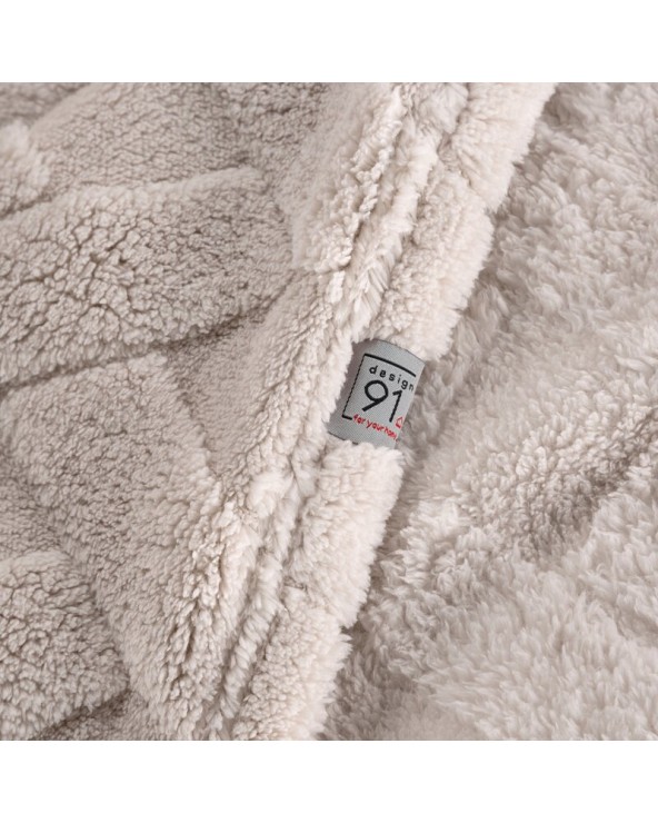 Koc pluszowy 200x220 Caro beżowy Eurofirany