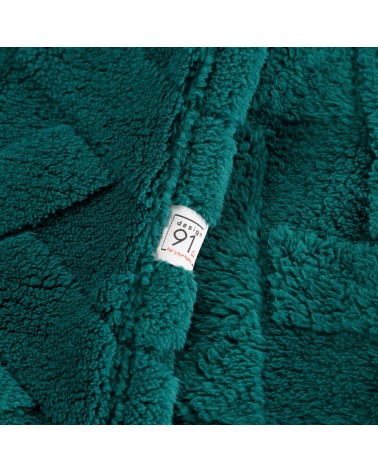 Koc pluszowy 200x220 Caro ciemnozielony Eurofirany