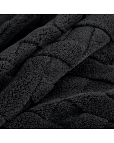 Koc pluszowy 200x220 Caro czarny Eurofirany