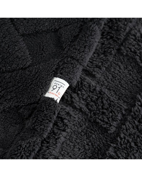 Koc pluszowy 200x220 Caro czarny Eurofirany