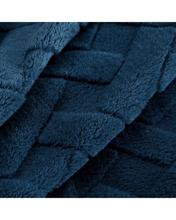 Koc pluszowy 200x220 Caro granatowy Eurofirany