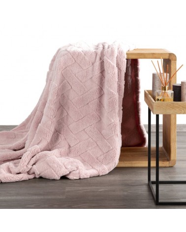 Koc pluszowy 200x220 Caro różowy Eurofirany