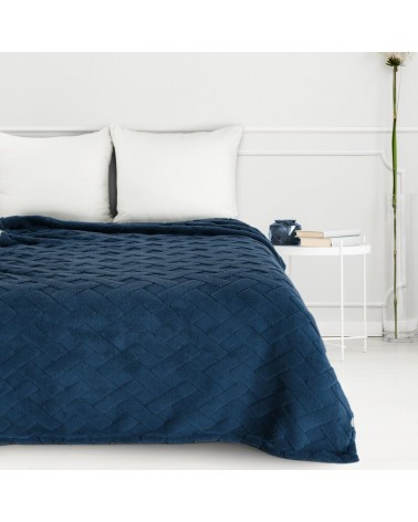 Koc pluszowy 70x160 Caro granatowy Eurofirany