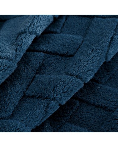 Koc pluszowy 70x160 Caro granatowy Eurofirany