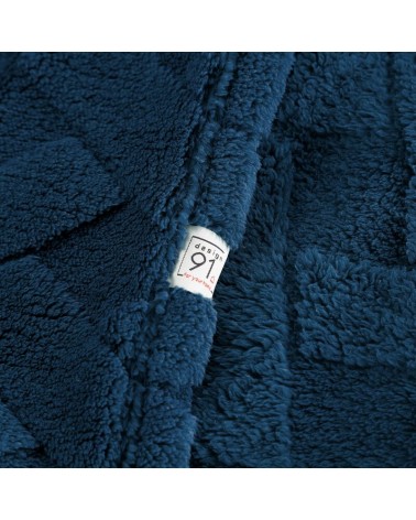 Koc pluszowy 70x160 Caro granatowy Eurofirany