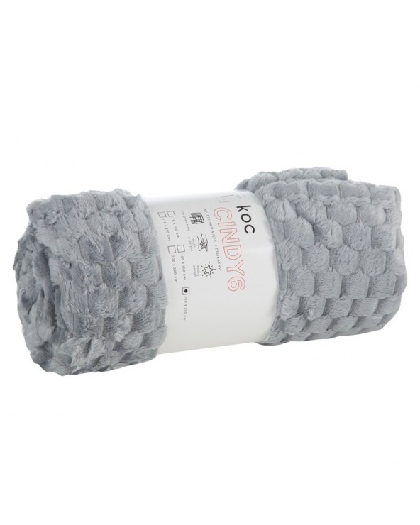 Koc pluszowy 150x200 Cindy 6 srebrny Eurofirany