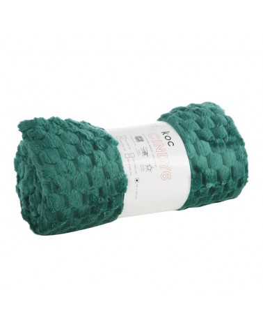 Koc pluszowy 170x210 Cindy 6 ciemnozielony Eurofirany