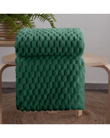 Koc pluszowy 70x160 Cindy 6 ciemnozielony Eurofirany