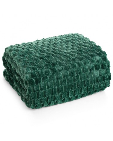 Koc pluszowy 70x160 Cindy 6 ciemnozielony Eurofirany