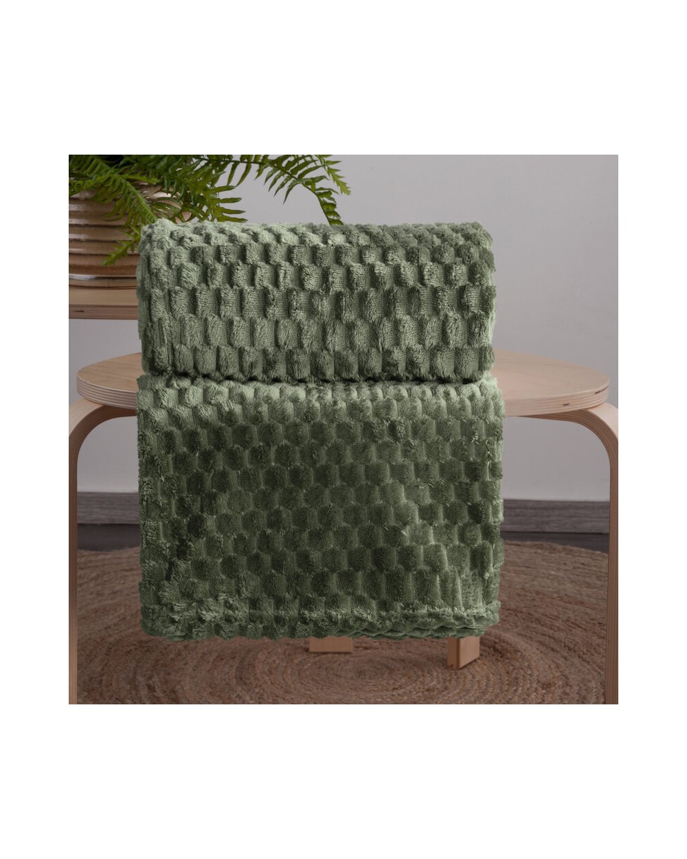 Koc pluszowy 70x160 Cindy 6 oliwkowy Eurofirany