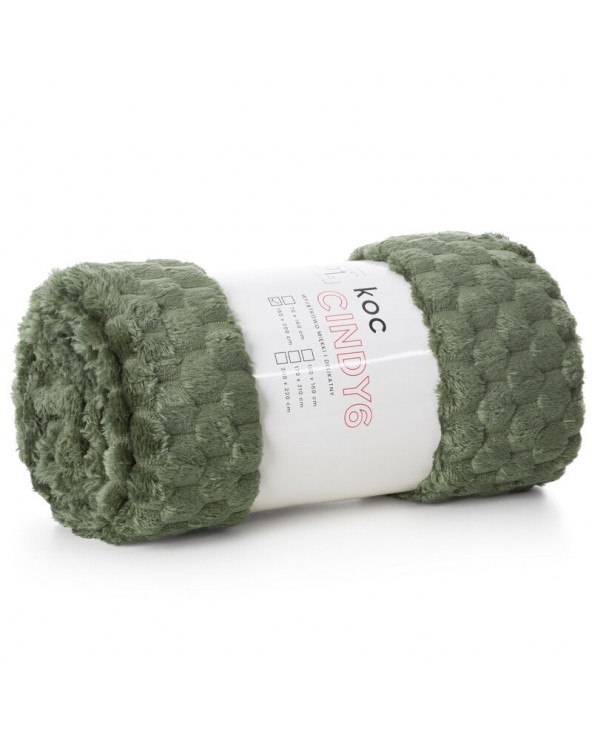 Koc pluszowy 70x160 Cindy 6 oliwkowy Eurofirany