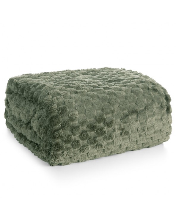 Koc pluszowy 70x160 Cindy 6 oliwkowy Eurofirany