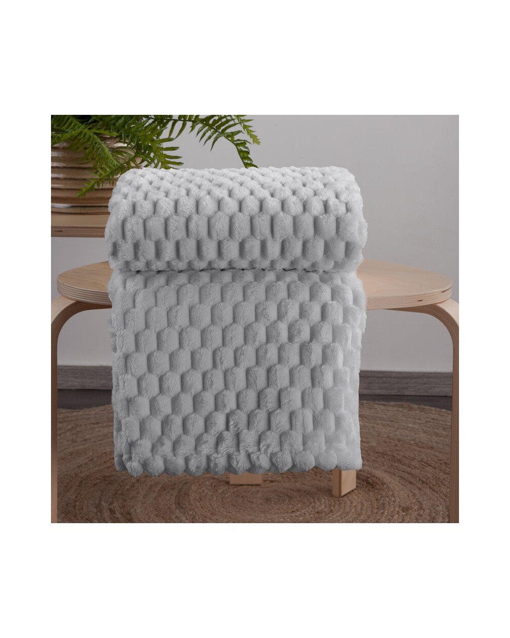 Koc pluszowy 70x160 Cindy 6 srebrny Eurofirany