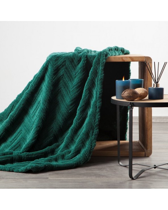 Koc pluszowy 170x210 Jodła ciemnozielony Eurofirany