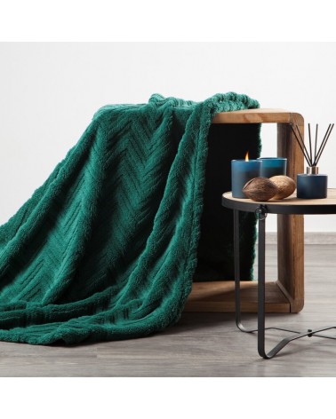 Koc pluszowy 170x210 Jodła ciemnozielony Eurofirany