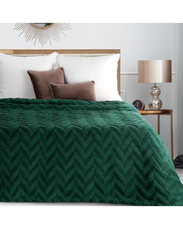 Koc pluszowy 170x210 Jodła ciemnozielony Eurofirany