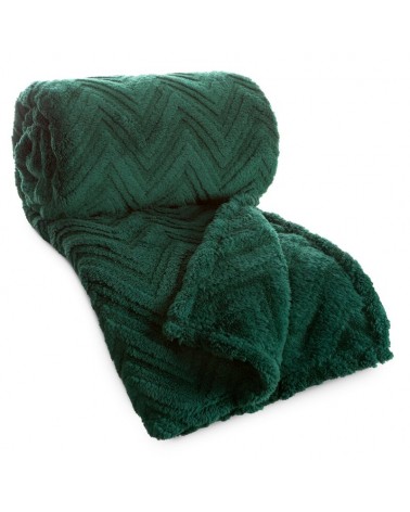 Koc pluszowy 170x210 Jodła ciemnozielony Eurofirany