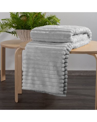 Koc pluszowy 150x200 Soft srebrny Eurofirany