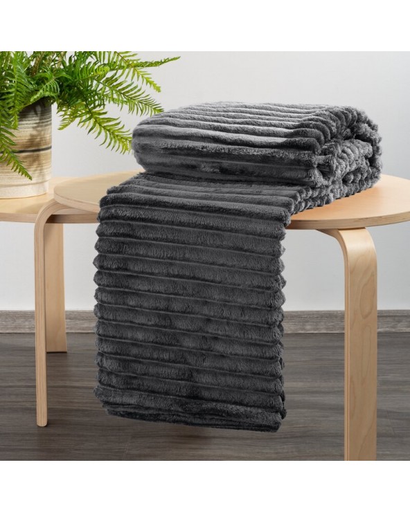 Koc pluszowy 150x200 Soft stalowy Eurofirany