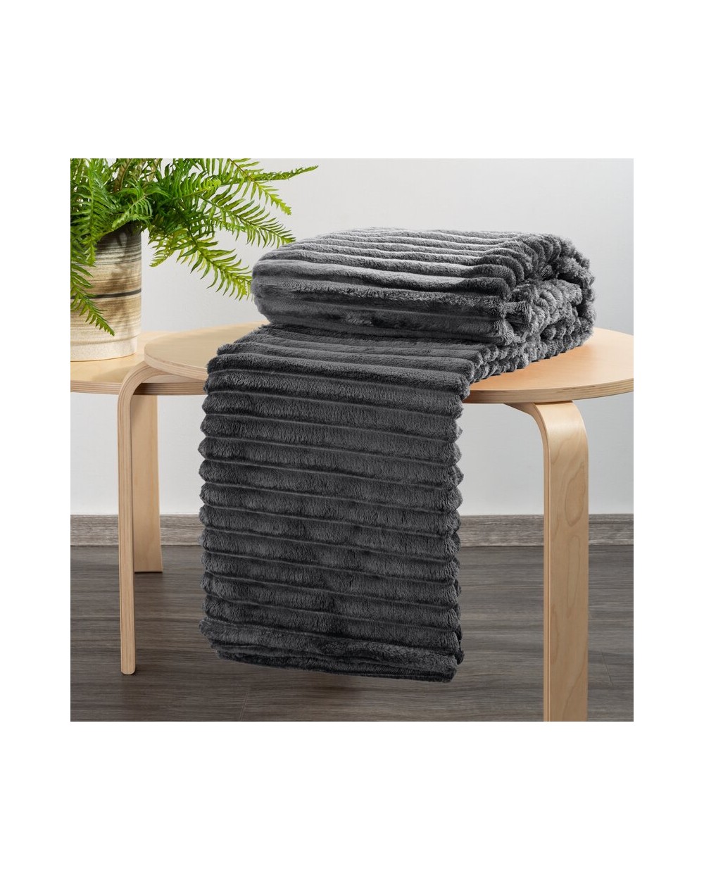 Koc pluszowy 150x200 Soft stalowy Eurofirany